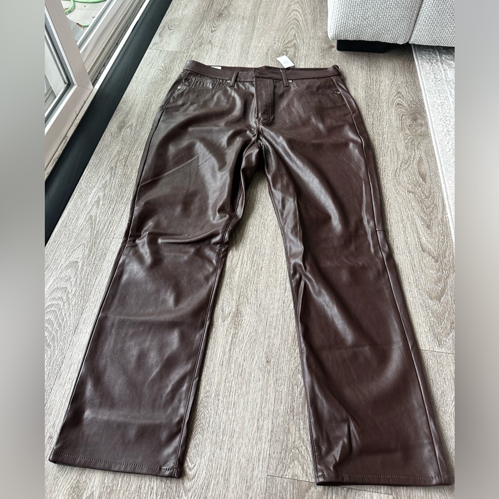 GAP women faux Dark Brown Leather Pants